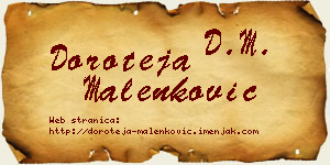 Doroteja Malenković vizit kartica